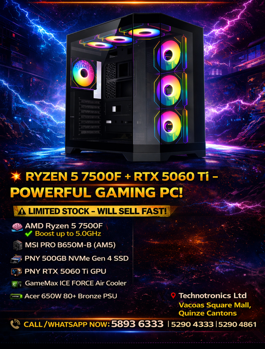 GAMEMAX HYPE A GAMING TOWER Ryzen 5 7500F+RTX 5060TI