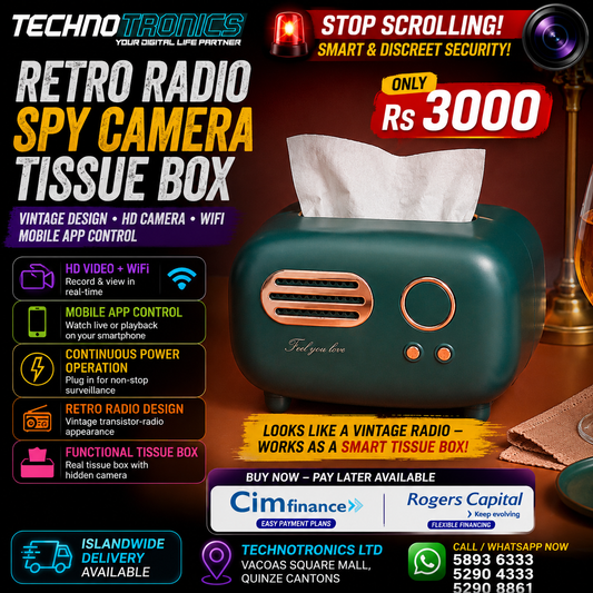 RETRO RADIO SPY CAMERA TISSUE BOX β SMART & DISCREET!
