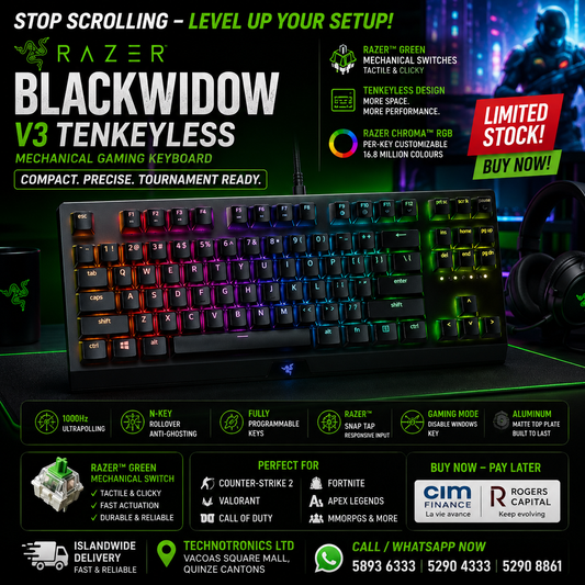 RAZER BLACKWIDOW V3 TENKEYLESS MECHANICAL GAMING KEYBOARD