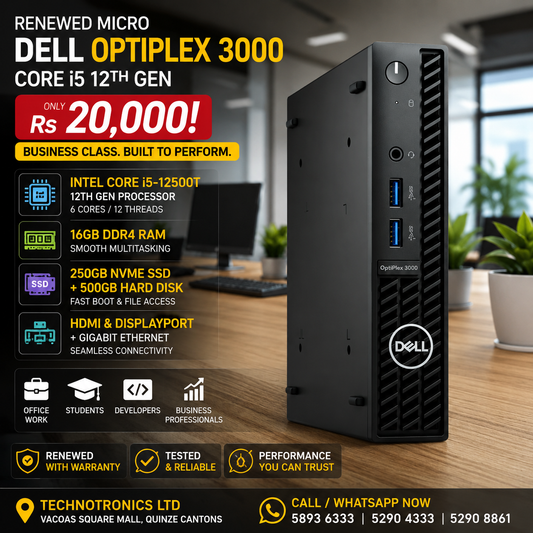 Renewed Micro Dell OptiPlex 3000 Core i5 12th Gen