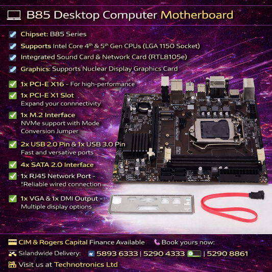 INTEL MOTHERBOARD SOCKET 1150-B85 Desktop Computer Motherboard M.2 NVME