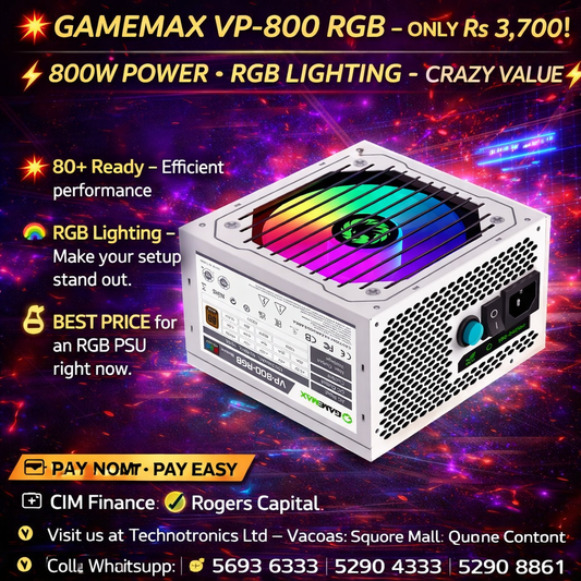 Gamemax Power Supply VP-800-RGB-M White