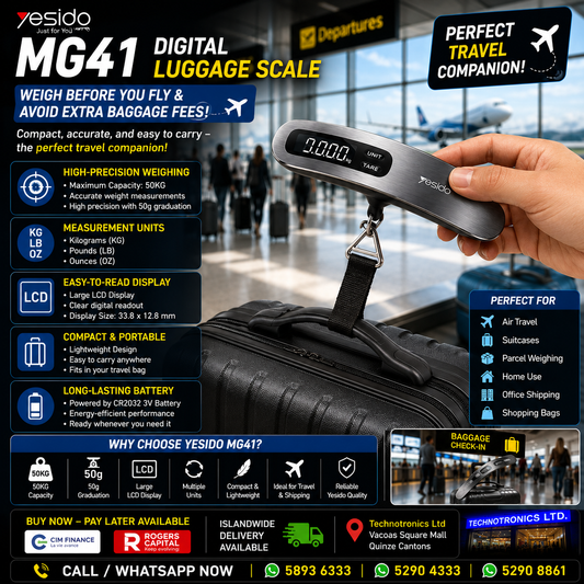YESIDO MG41 DIGITAL LUGGAGE SCALE (50KG)