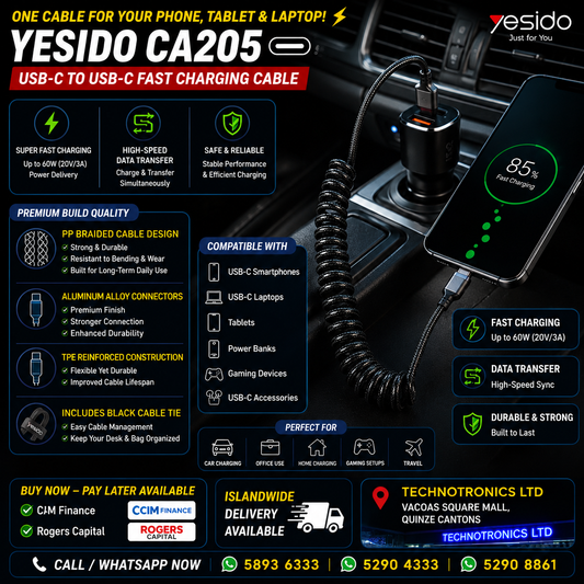 YESIDO CA205 USB-C to USB-C Fast Charging Cable