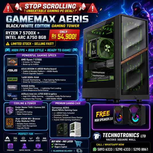 Gamemax AERIS Black/White GAMING TOWER