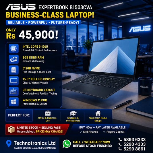 ASUS EXPERTBOOK B1503CVA Core 5 -120U+ 8 GB RAM DDR5+ 500GB Nvme