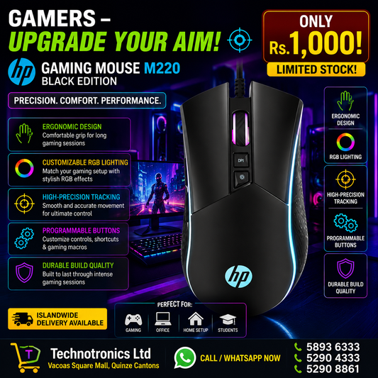HP Gaming Mouse M220 – Black Edition
