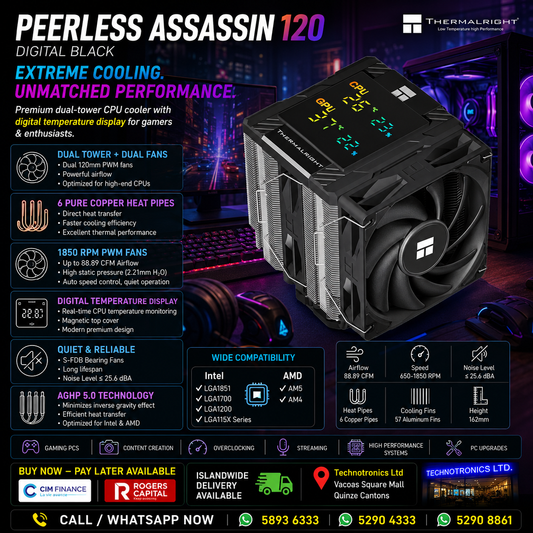 PEERLESS ASSASSIN 120 DIGITAL BLACK CPU COOLER