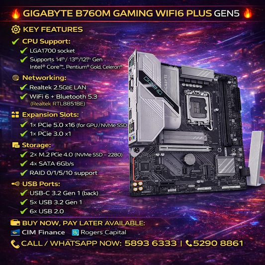 GIGABYTE B760M GAMING WIFI6 PLUS GEN5 INTEL Motherboard