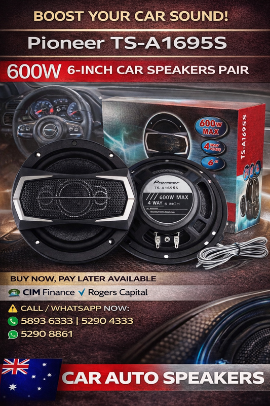 Pioneer TS-A1695S 600watt  6 inches Car Speaker PAIR Car Audio HIFI