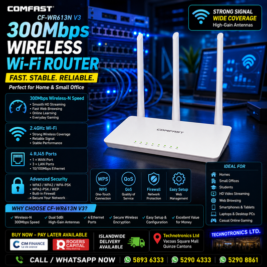 COMFAST CF-WR613N V3 300Mbps WIRELESS Wi-Fi ROUTER