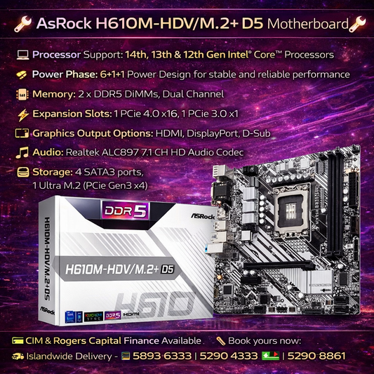 AsRock H610M-HDV/M.2+ D5-INTEL Motherboard