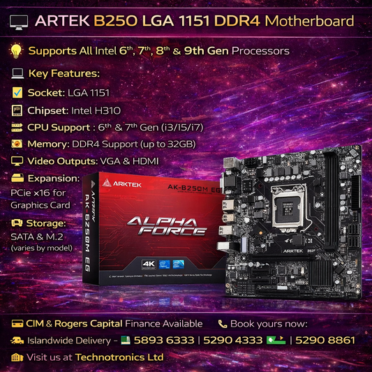 INTEL MOTHERBOARD B250 LGA 1151 SOCKET DDR4 FOR ALL 1151 PROCESSORS(6th,7th ,8th and 9th Gen as well)
