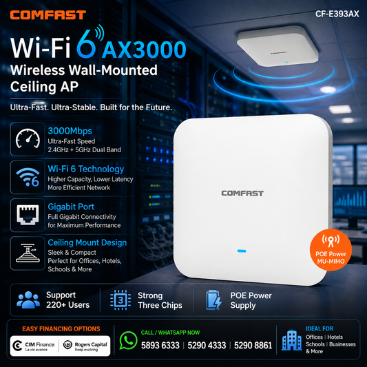 Comfast CF-E393AX 3000Mbps Gigabit WiFi 6 Wireless Ceiling Access Point Dual Band 2.4G+5Ghz