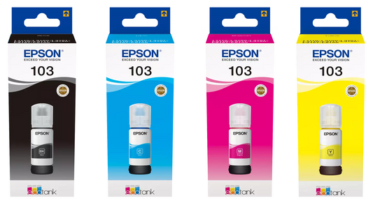 Epson Ink 103 EcoTank Ink Series (103 4 colour ink bottles Inks)Compatible INK!