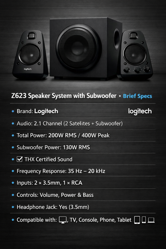 Z623 Speaker System with Subwoofer
