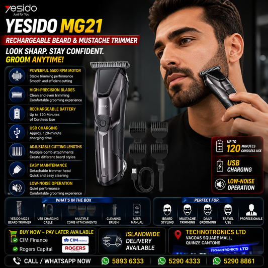 YESIDO MG21 Rechargeable Beard & Mustache Trimmer
