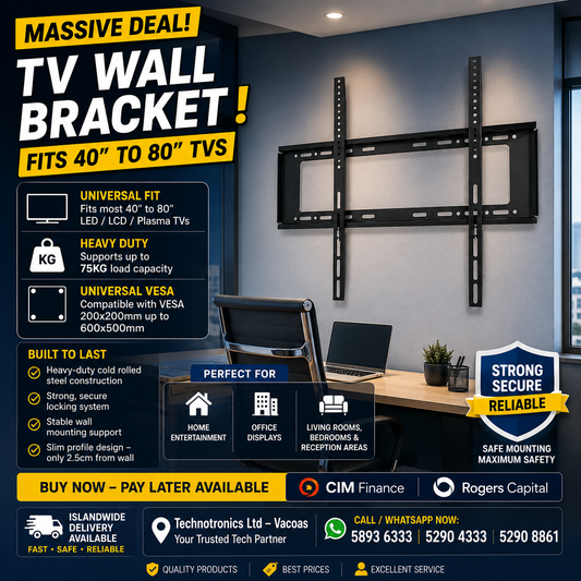 Universal TV Wall Mount for 40” to 80” TVs