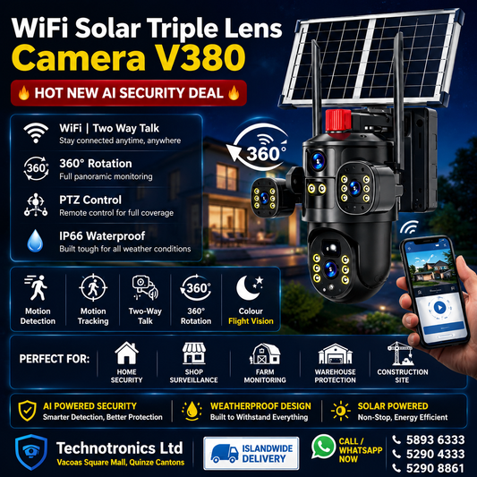 V380 Triple View Solar WiFi Camera